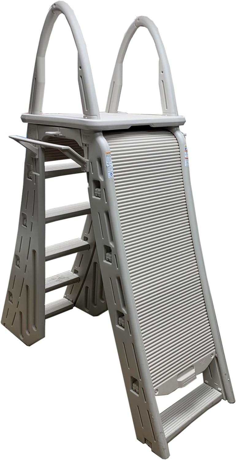 Adjustable A Frame Safety Ladder with Step Barrier A35837