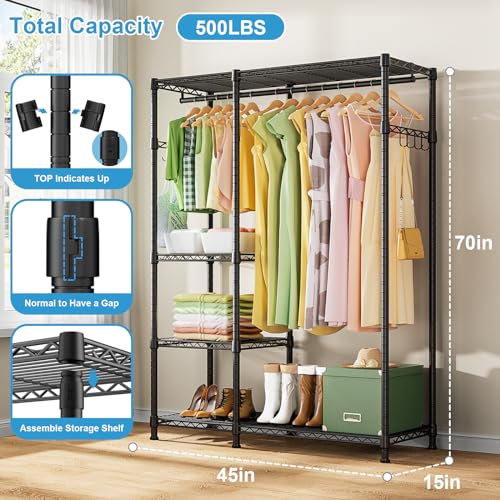 White Heavy Duty Freestanding Clothes Rack I53115