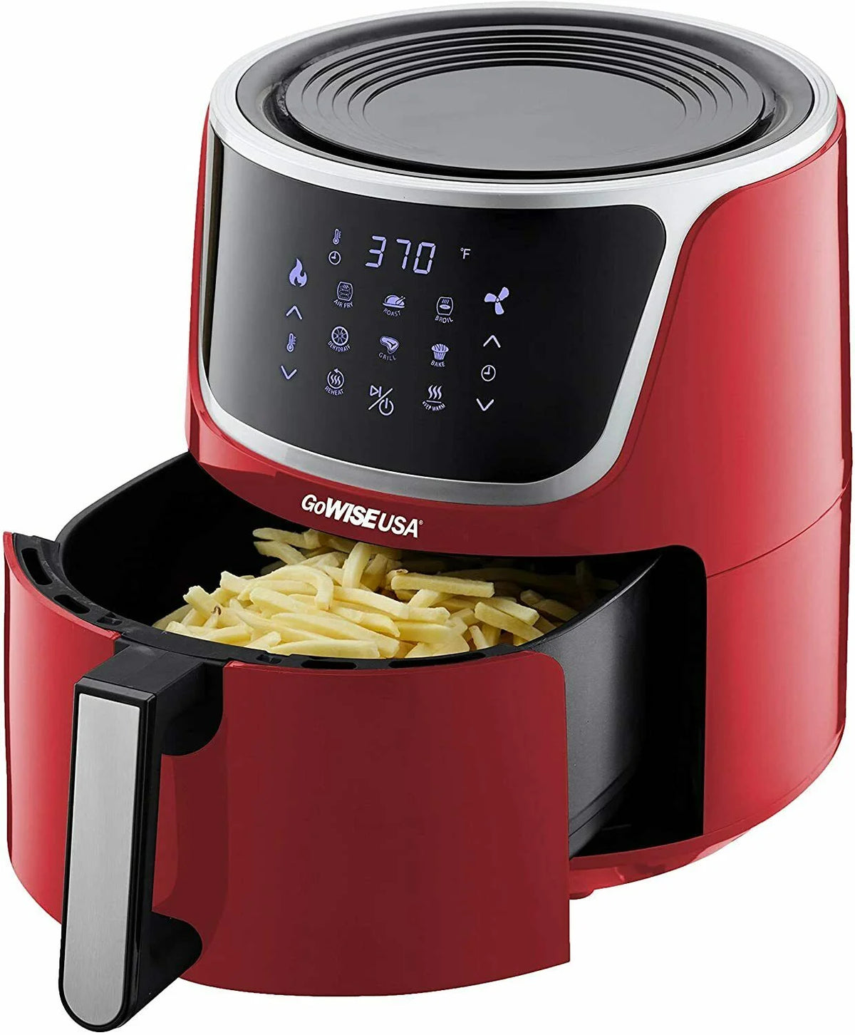 7-Qt. Extra Large Electric Air Fryer with Dehydrator Red E5911