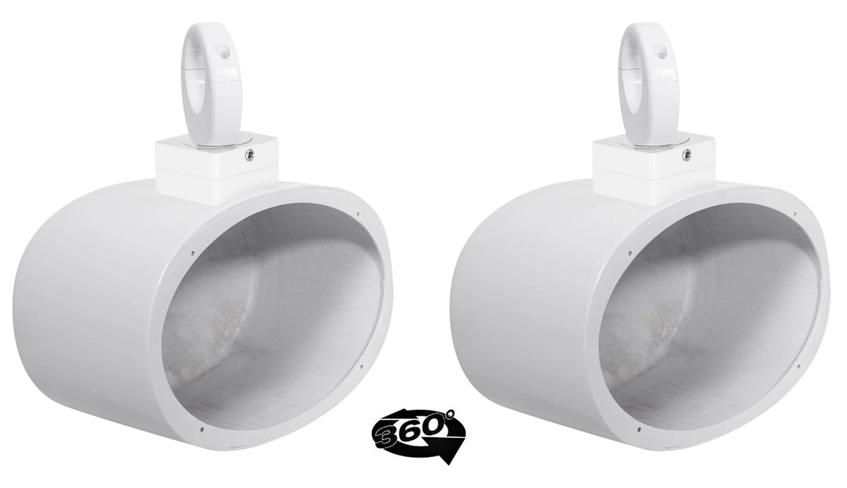 6x9" Swivel White Aluminum Wakeboard Tower Speaker Pods Z24608