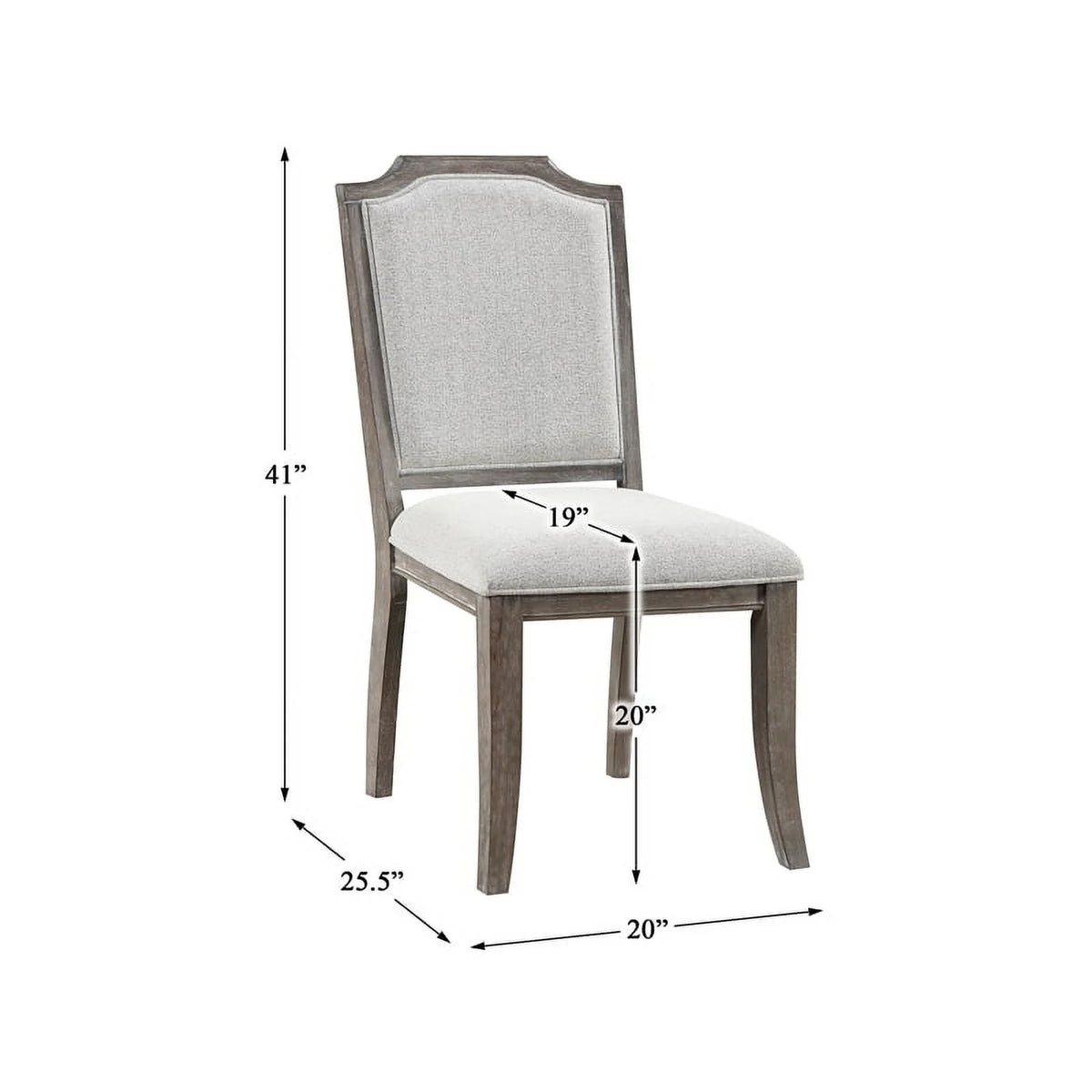 Brown Gray Wood Upholstery Dining Side Chair Set of 2 M97067