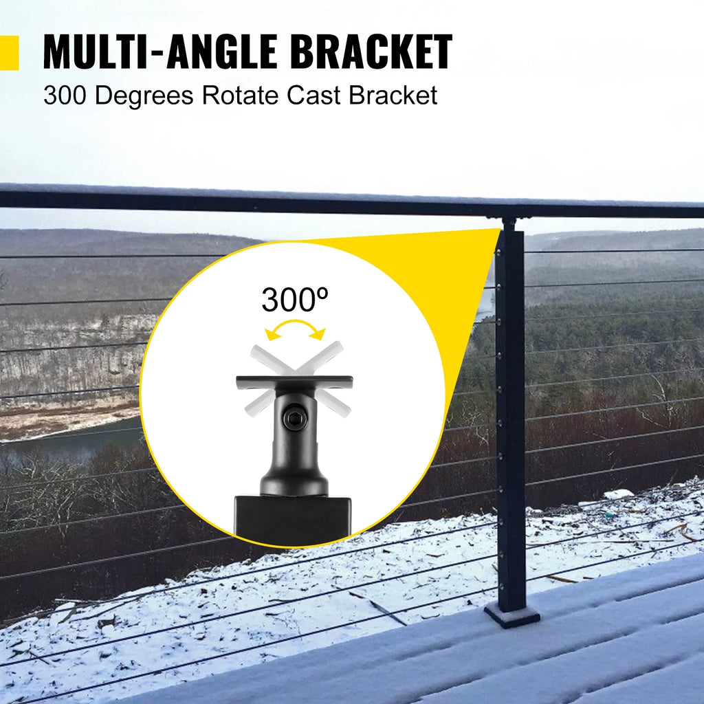 Black Cable Railing Post I2830