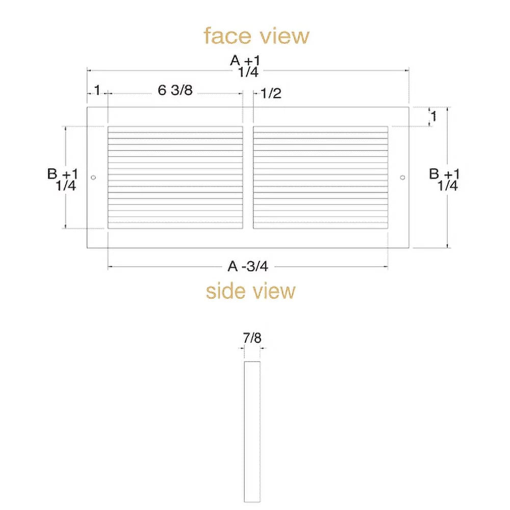 Imperial White Steel Rectangular Baseboard Return Grille C1333