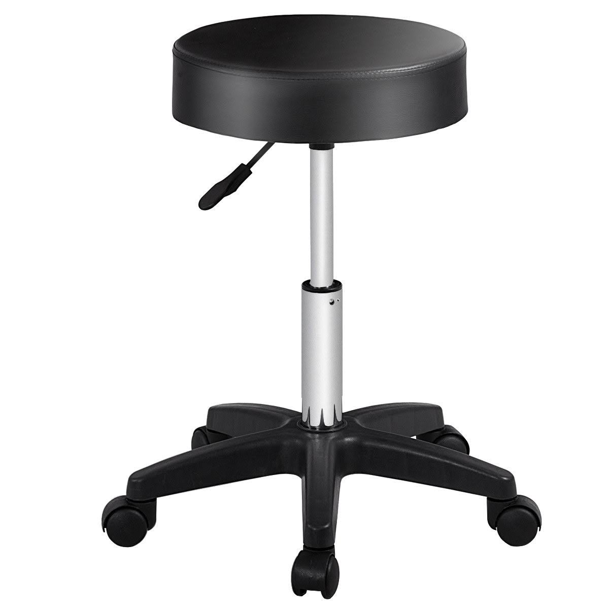 Adjustable Hydraulic Rolling Swivel Massage Bar Stool Black Y8136