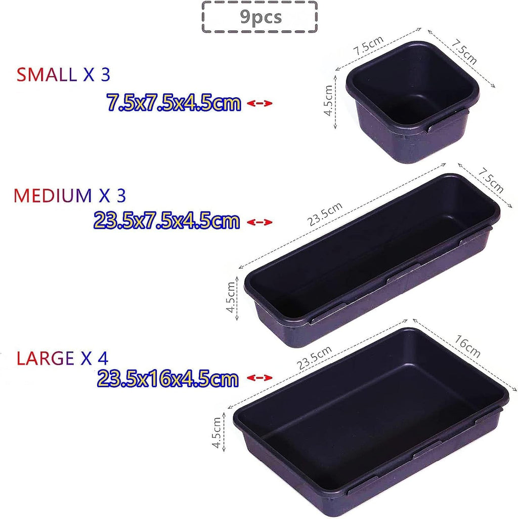 8 PCS Clear Plastic Drawer Organizer Trays Q7976