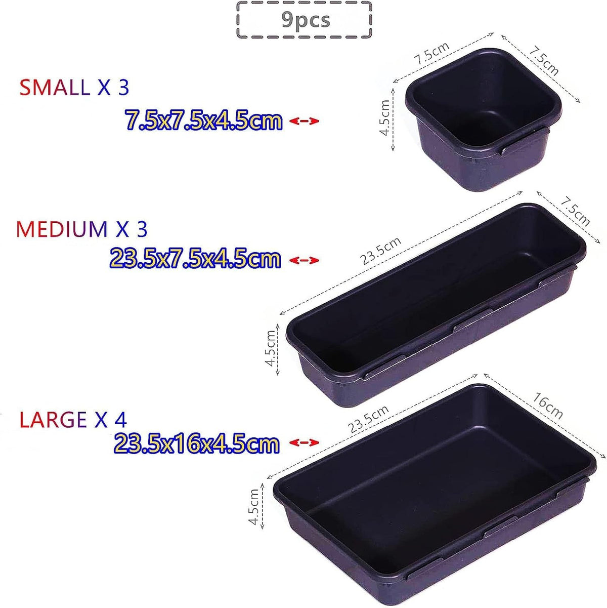 8 PCS Clear Plastic Drawer Organizer Trays Q7976