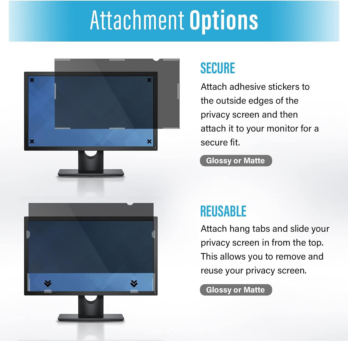 27 Inches Desktop Computer Widescreen Monitor Privacy Screen Filter V399