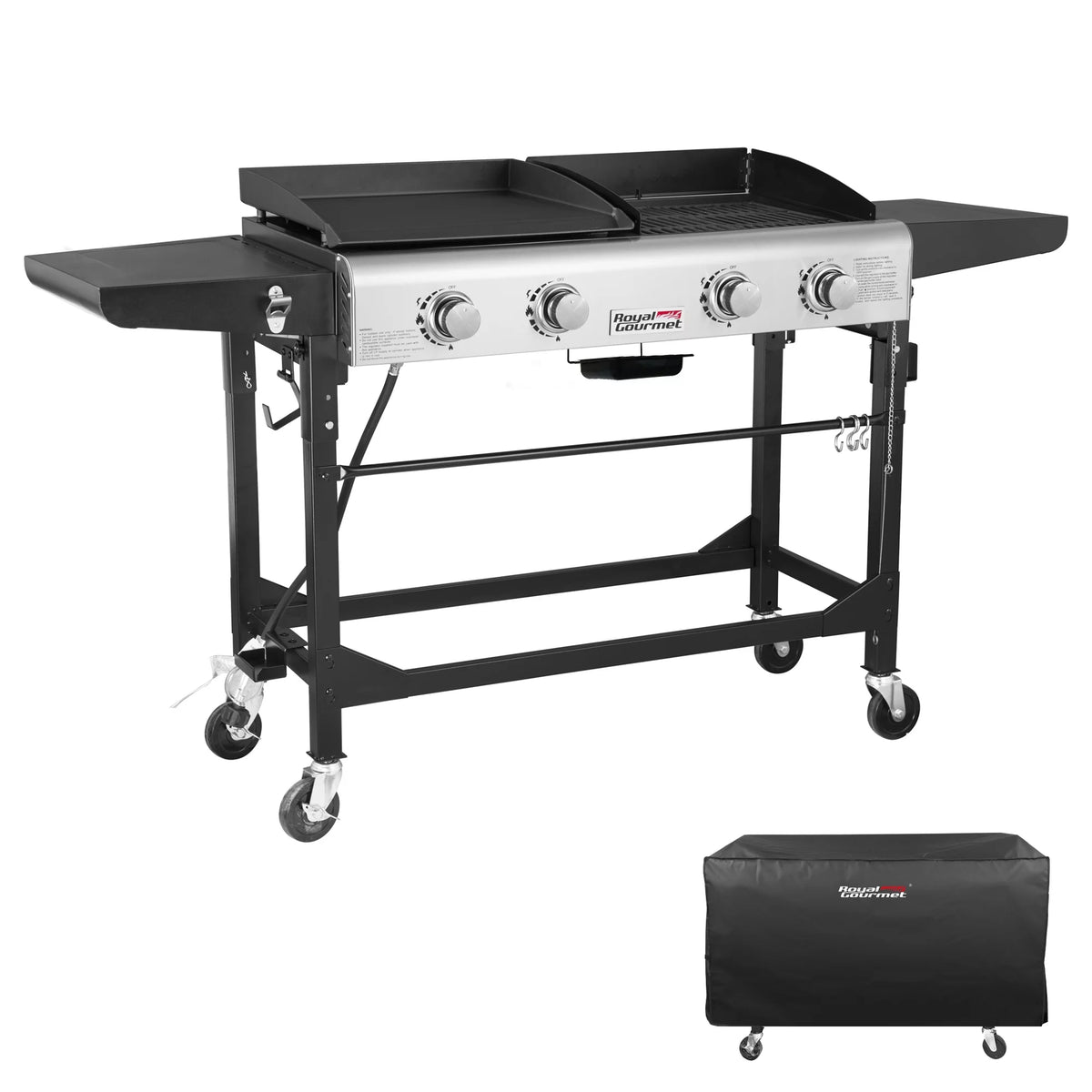 4-Burner Gas Grill and Griddle with Cover H688