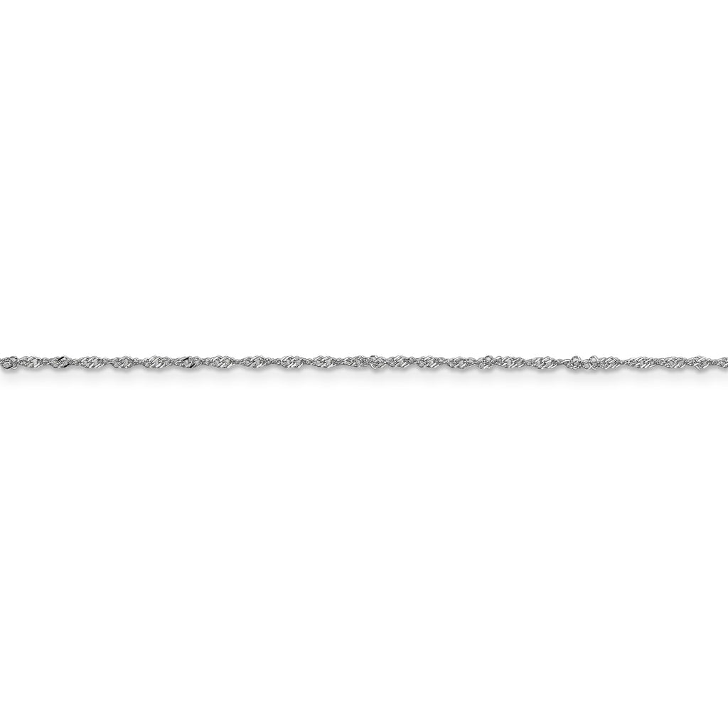 10K White Gold Ultra-thin Chain Necklace 18 Inches B72771