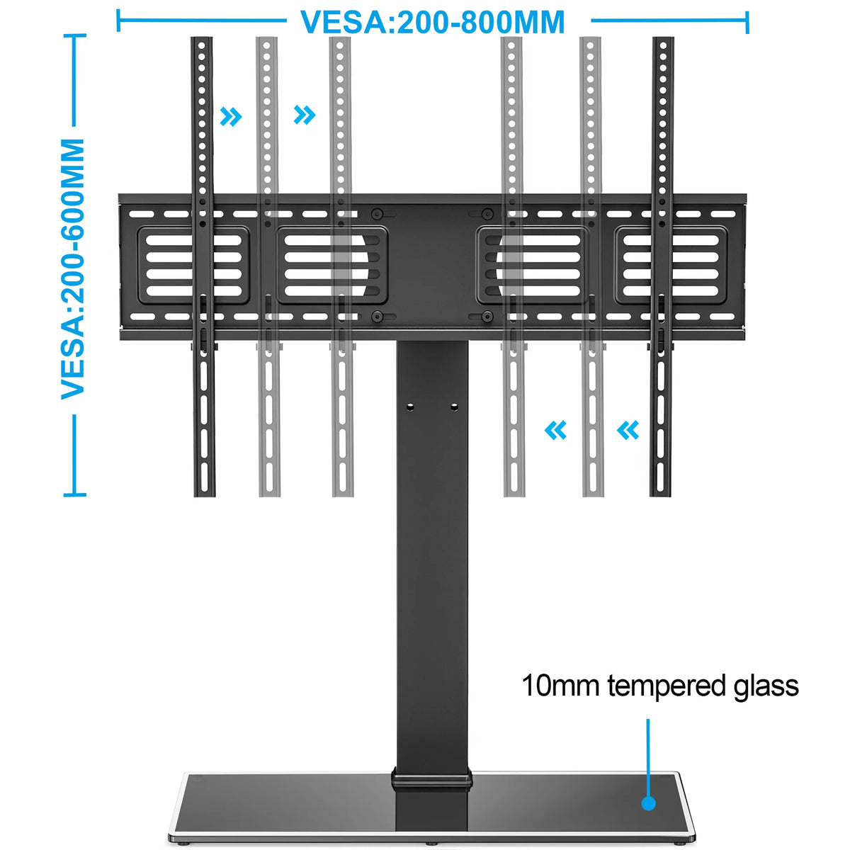 Universal Tabletop TV Stand up to 80 inch Flat Screen TV, Black G9695