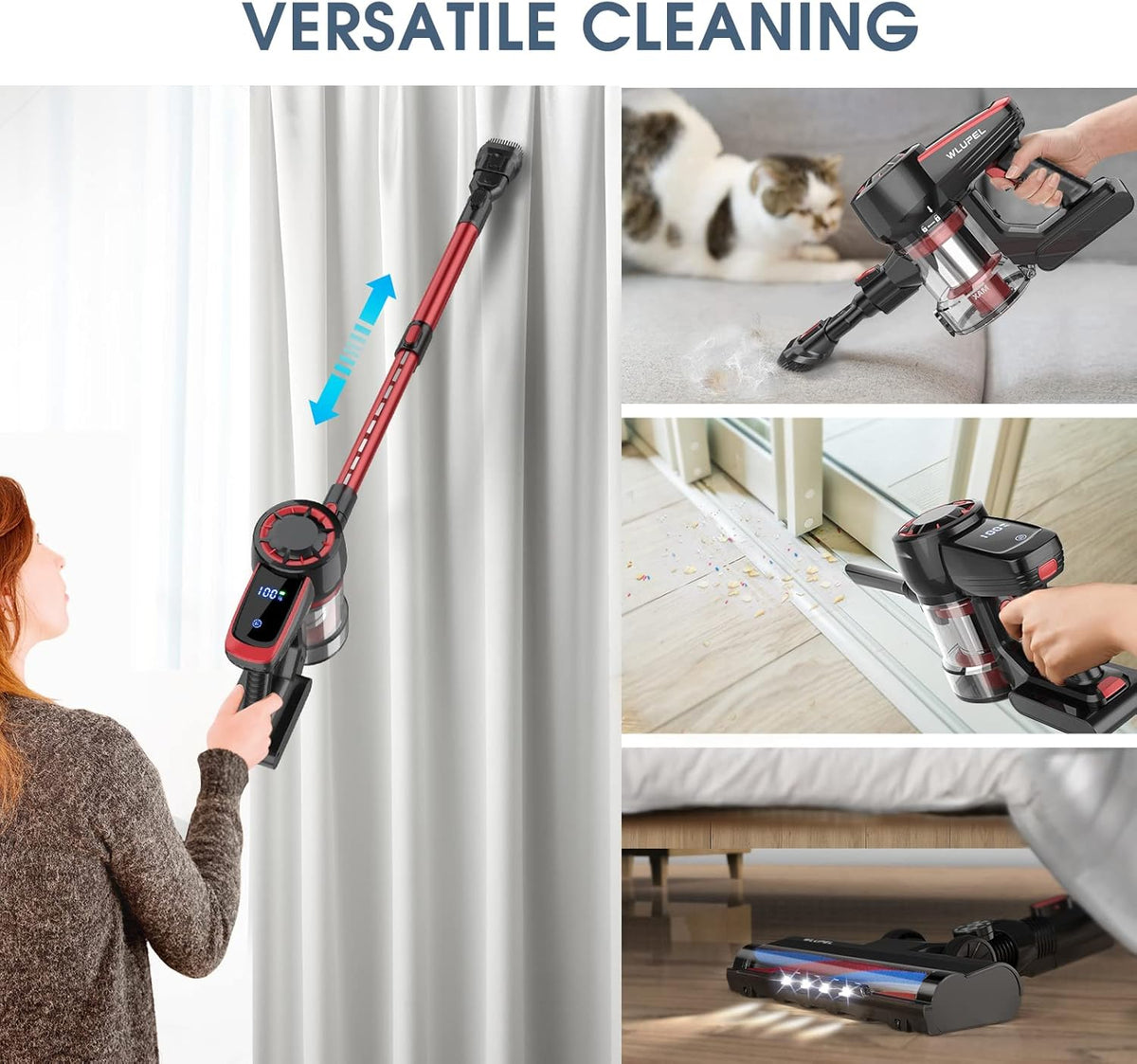 Cordless 250W Stick Vacuum Cleaner with LED Display Q2651