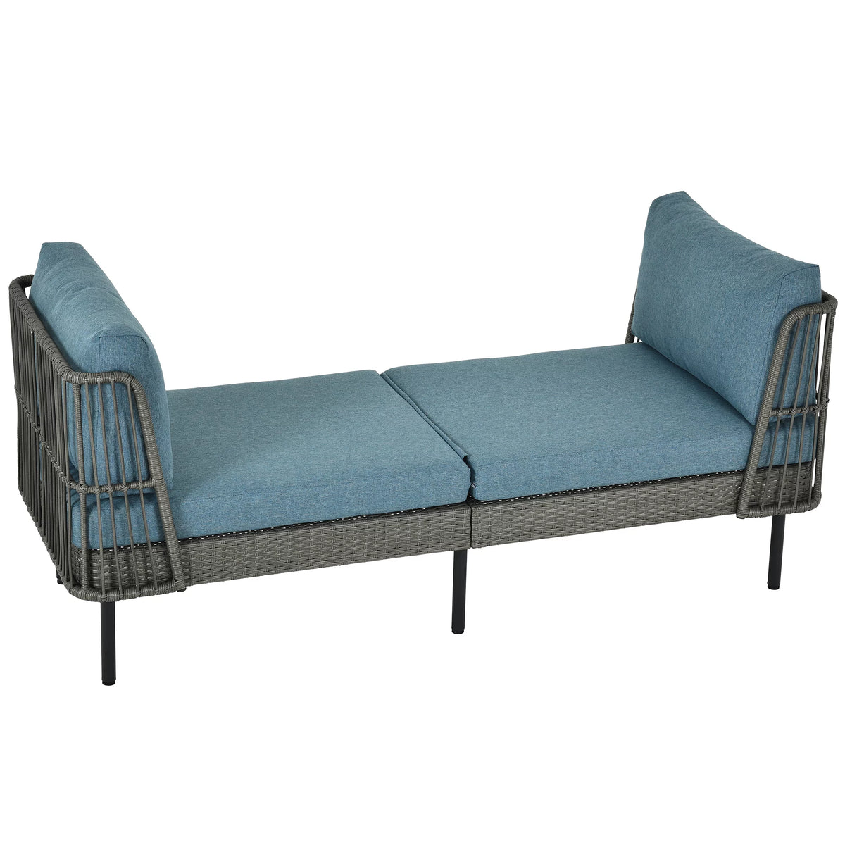 74in Wicker Outdoor Daybed with Cushion O414