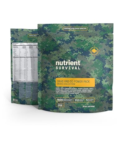 MRE Bravo Grab and Go Power Pack (8 Servings) Ready to Eat Meals, Freeze Dried Emergency Food Supply N7965