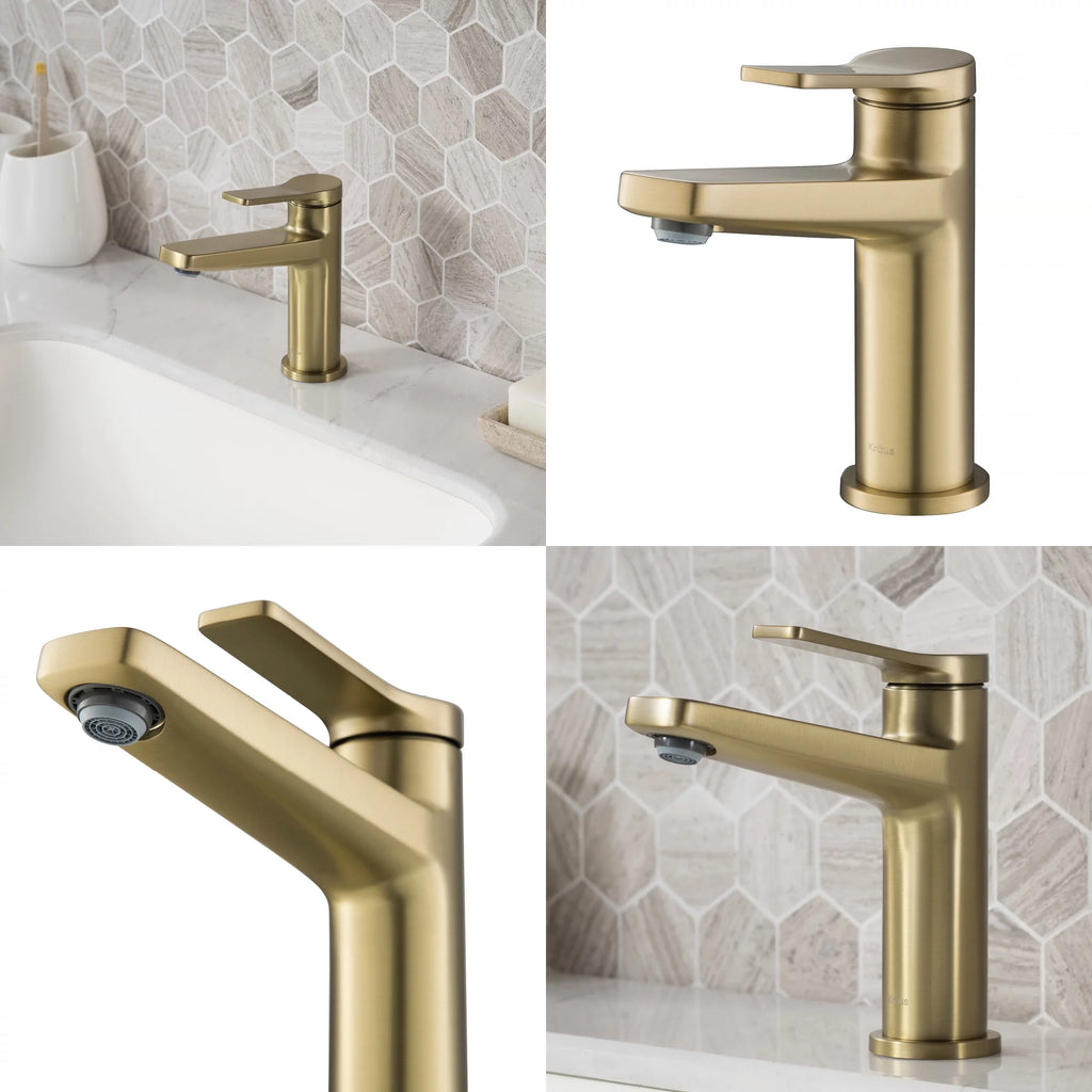 Single Handle Bathroom Faucet in Brushed Gold N120618