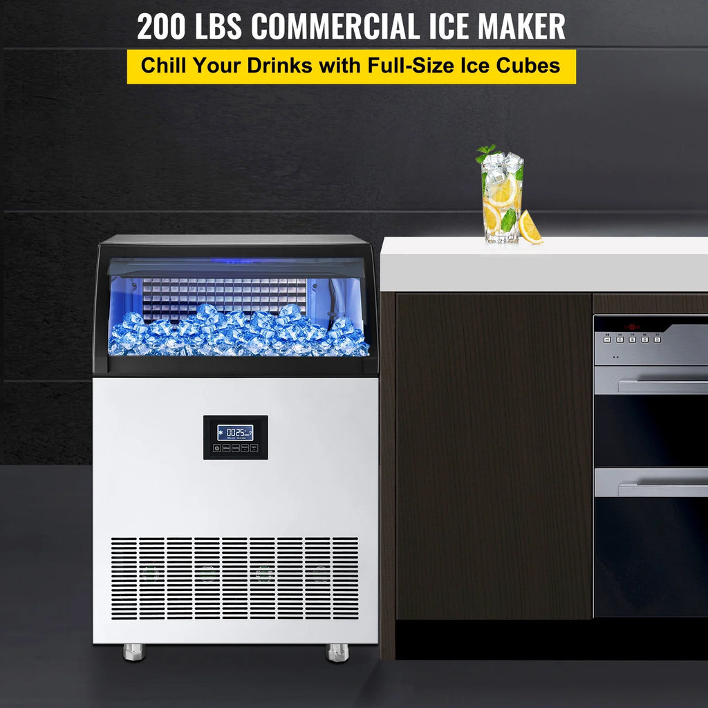 Commercial Ice Maker 200LBS/24H 55LBS Storage E5847