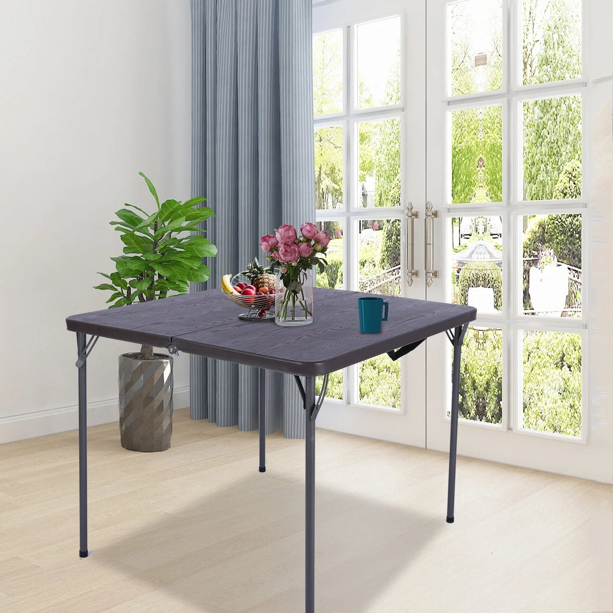 34 Folding Card Table Square with Resin Top Y543703