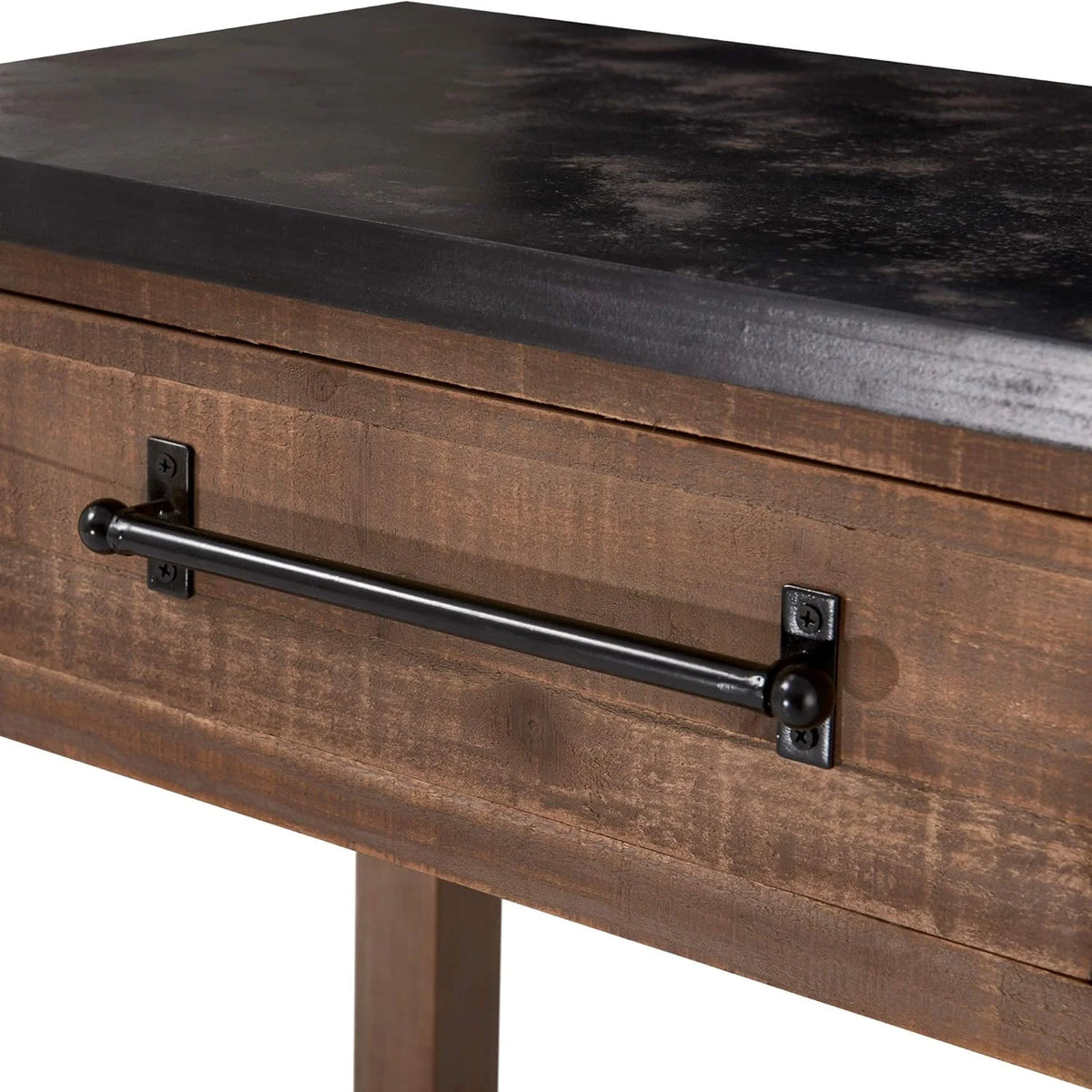 Brown Wooden Console 2 Drawers with Shelf Storage A6997
