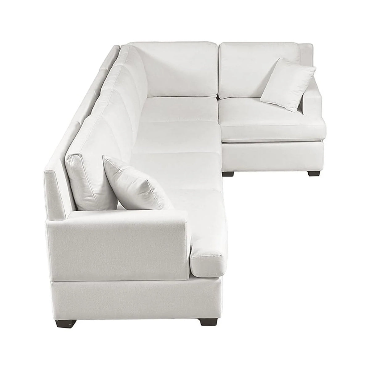 White Convertible L Shaped Sofa Y33256
