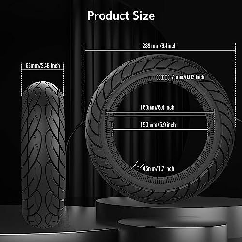 10x2.50 Solid Rubber Tubeless Scooter Tire 2pc Red Y8626