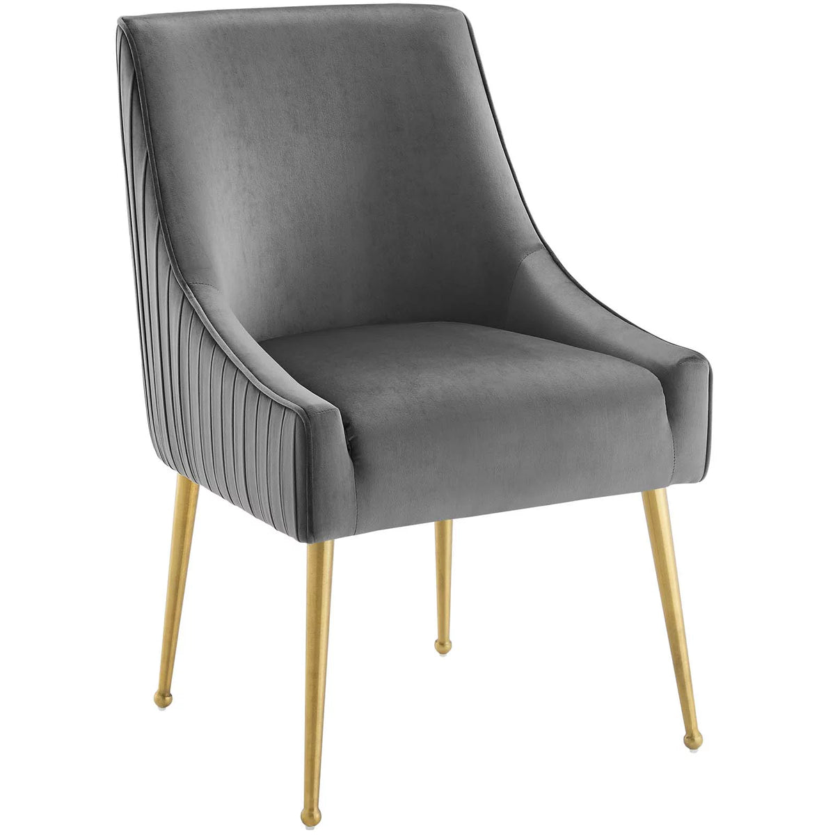 Gray Upholstered Velvet Dining Chair F5235