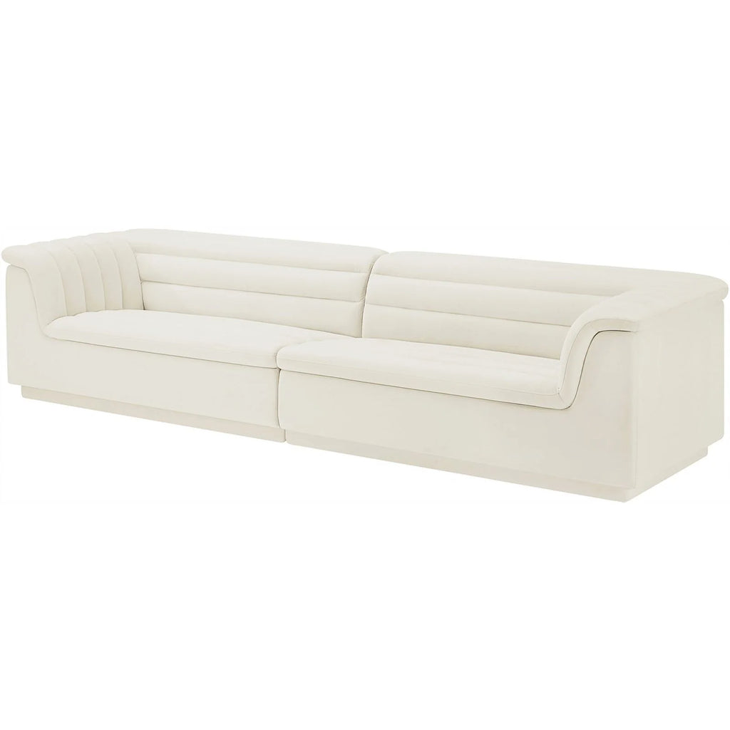 Cream Velvet Modular Sofa Z4478