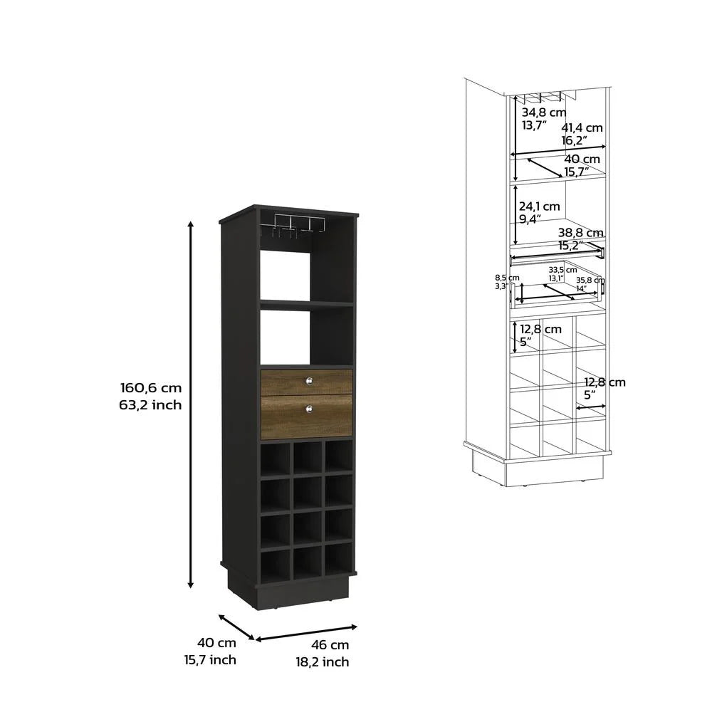 Black & Walnut Bar Cabinet N991