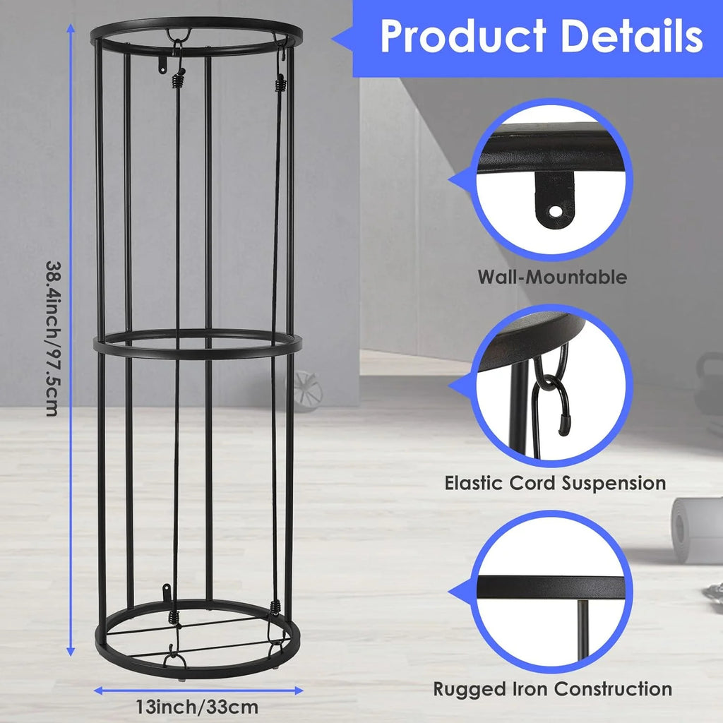 Wall-Mounted Vertical Ball Storage Rack for Basketball, Soccer, Volleyball, Football M2618