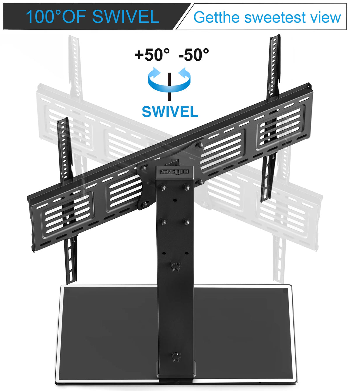 Universal Tabletop TV Stand up to 80 inch Flat Screen TV, Black G9695