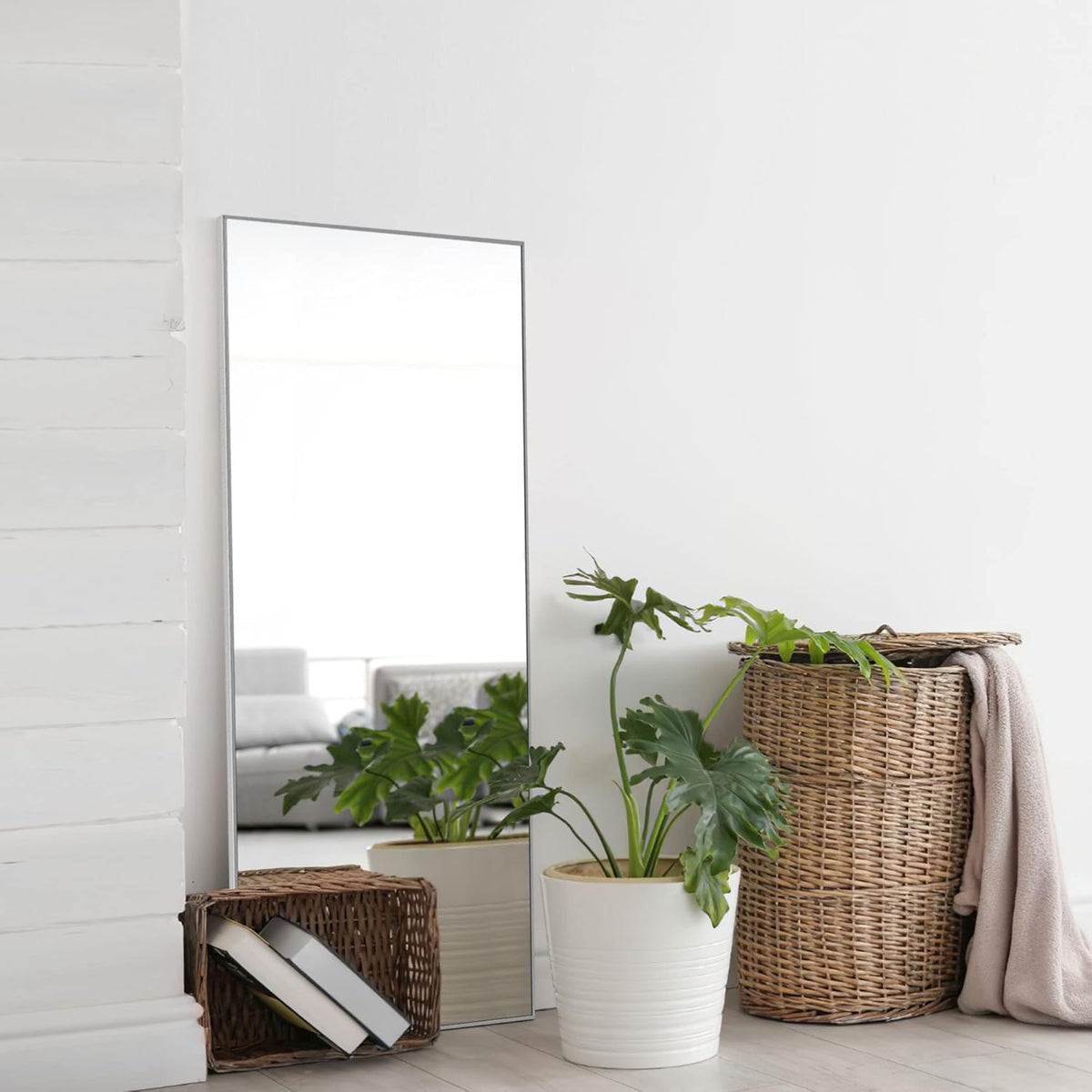Gold Aluminum Alloy Frame Full Length Floor Mirror N18615