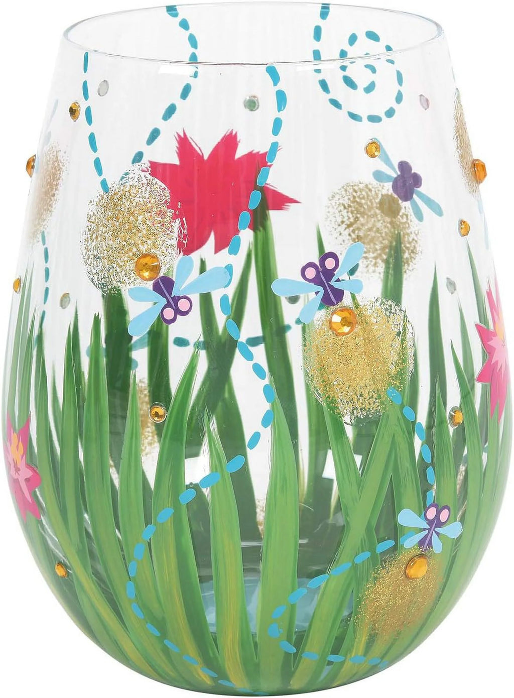 Hand-Painted Stemless Wine Glass B388663