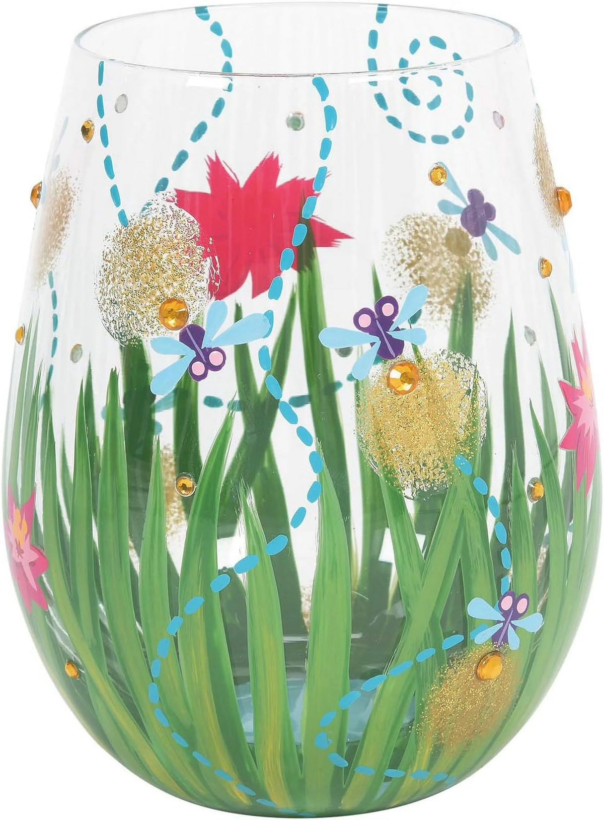 Hand-Painted Stemless Wine Glass B388663