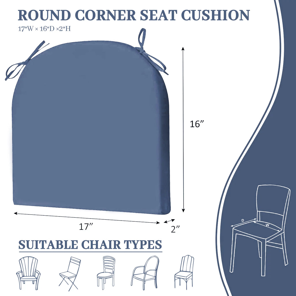 Waterproof Outdoor Seat Cushions Set of 4 Navy Blue R81428