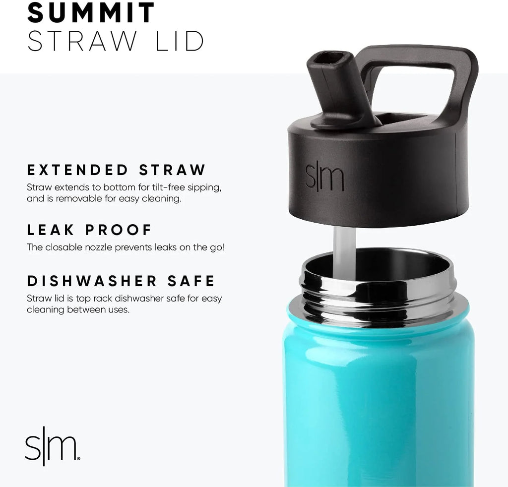 14oz Insulated Stainless Steel Water Bottle with Straw Lid Q3479