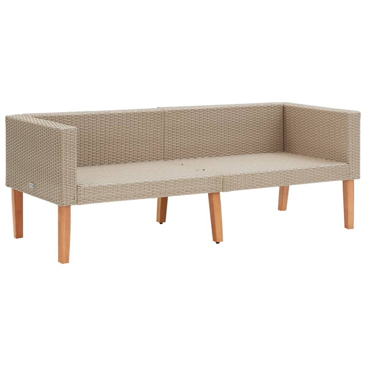 Beige Poly Rattan 2-Seater Patio Sofa with Cushions Q5608