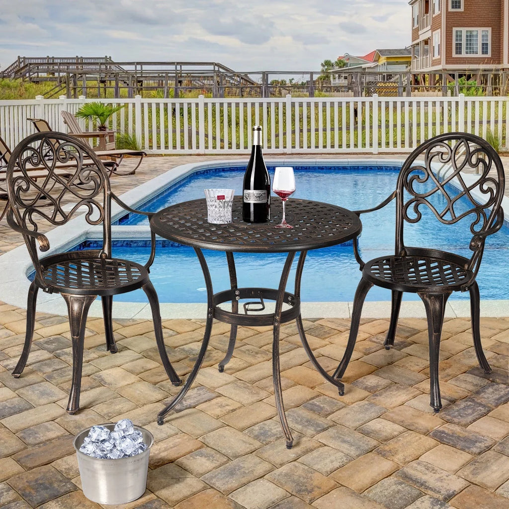 3 Pc Patio Dining Set with Ice Bucket T92343