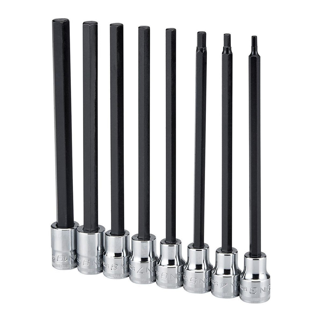 3/8 in. Drive Metric Long Hex Bit Socket Set, 8 Piece J2273