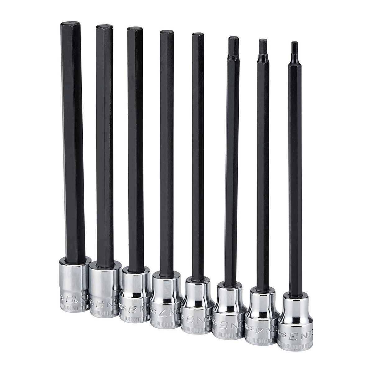 3/8 in. Drive Metric Long Hex Bit Socket Set, 8 Piece J2273