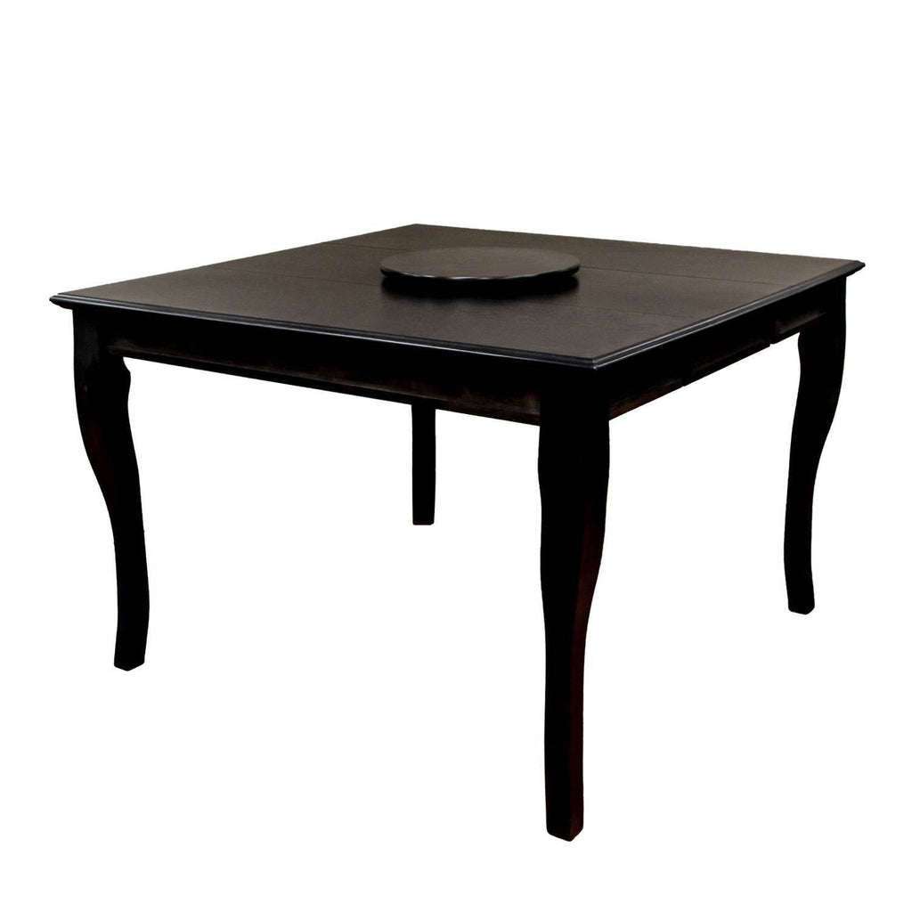 Black Wooden Counter Height Table with Lazy Susan J30702