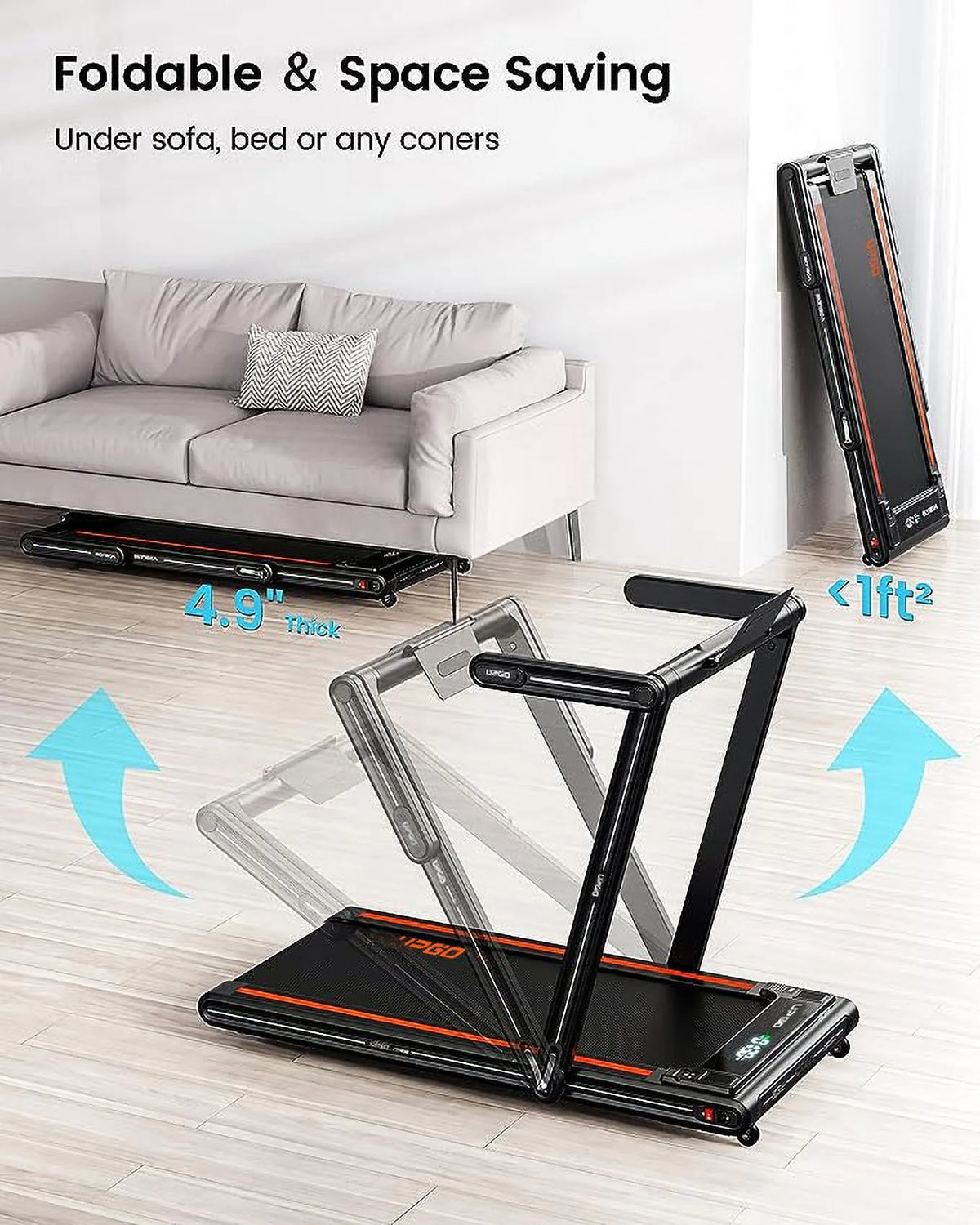 2.5HP Walking Pad Treadmill with Remote Control N12427