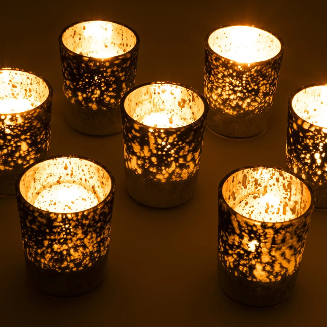 Pink Frosted Ombre Mercury Glass Votive Candle Holders Set of 12 W8685