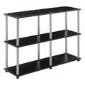 Black Wood Console Table with Shelves B4645