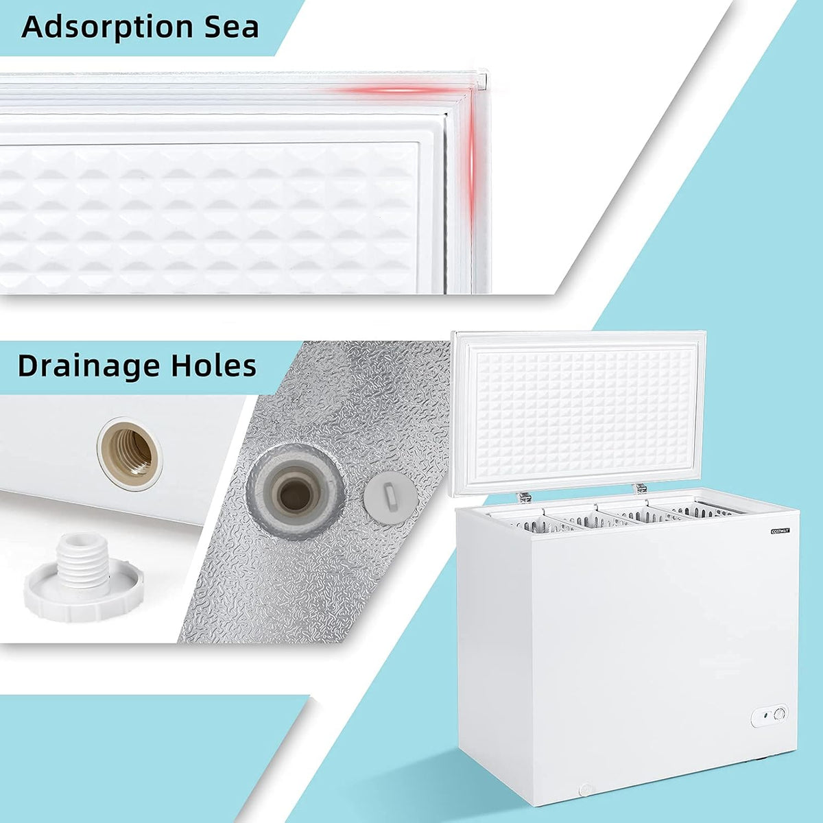 7.0 Cu.ft Upright Single Door Chest Freezer with 4 Removable Baskets F85714