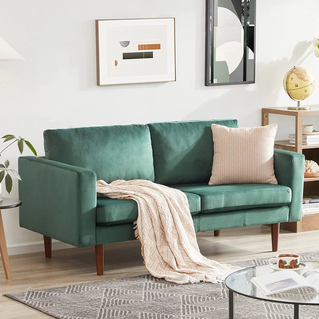 65" Faux Leather Loveseat Sofa with Solid Wooden Frame and Padded Cushion Z291