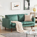65" Faux Leather Loveseat Sofa with Solid Wooden Frame and Padded Cushion Z291