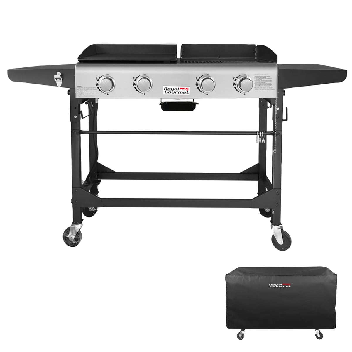 4-Burner Gas Grill and Griddle with Cover H688