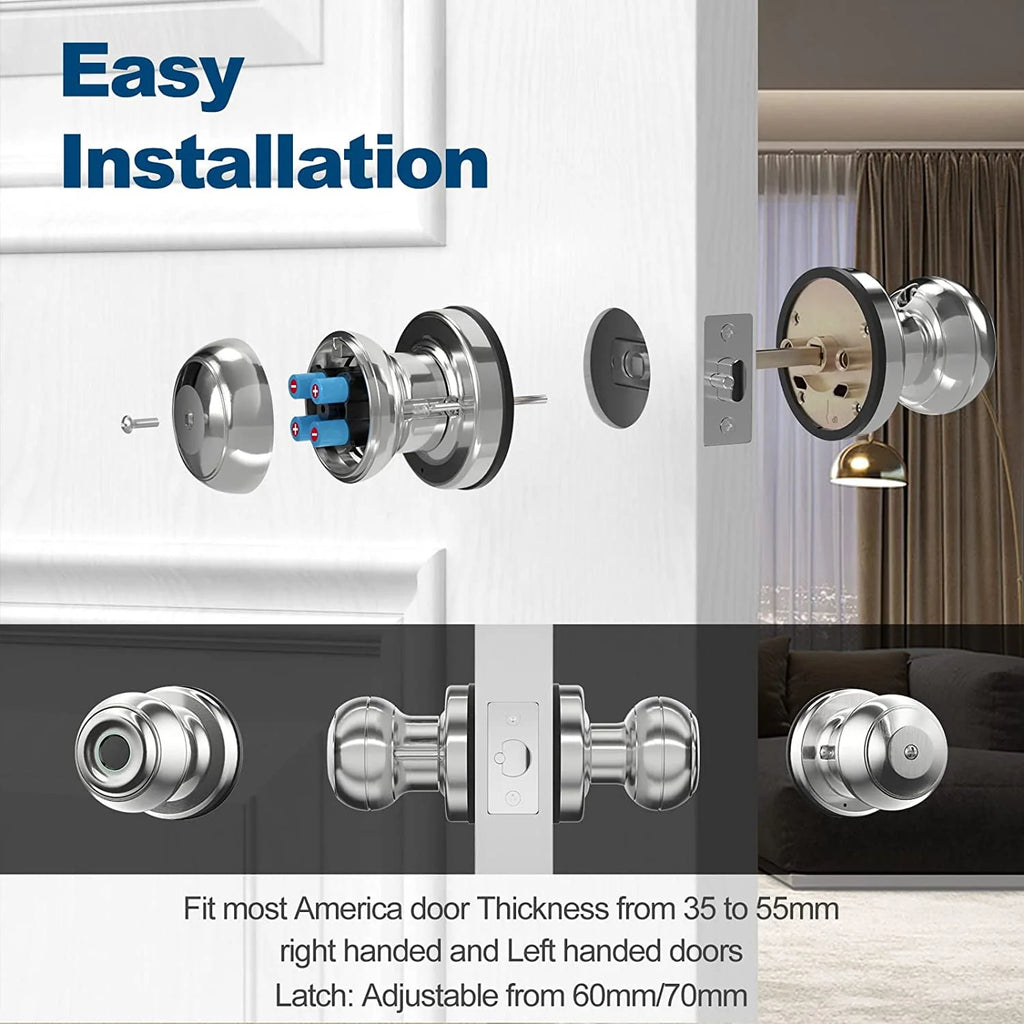 Smart Fingerprint Door Lock with App Control, Black F342