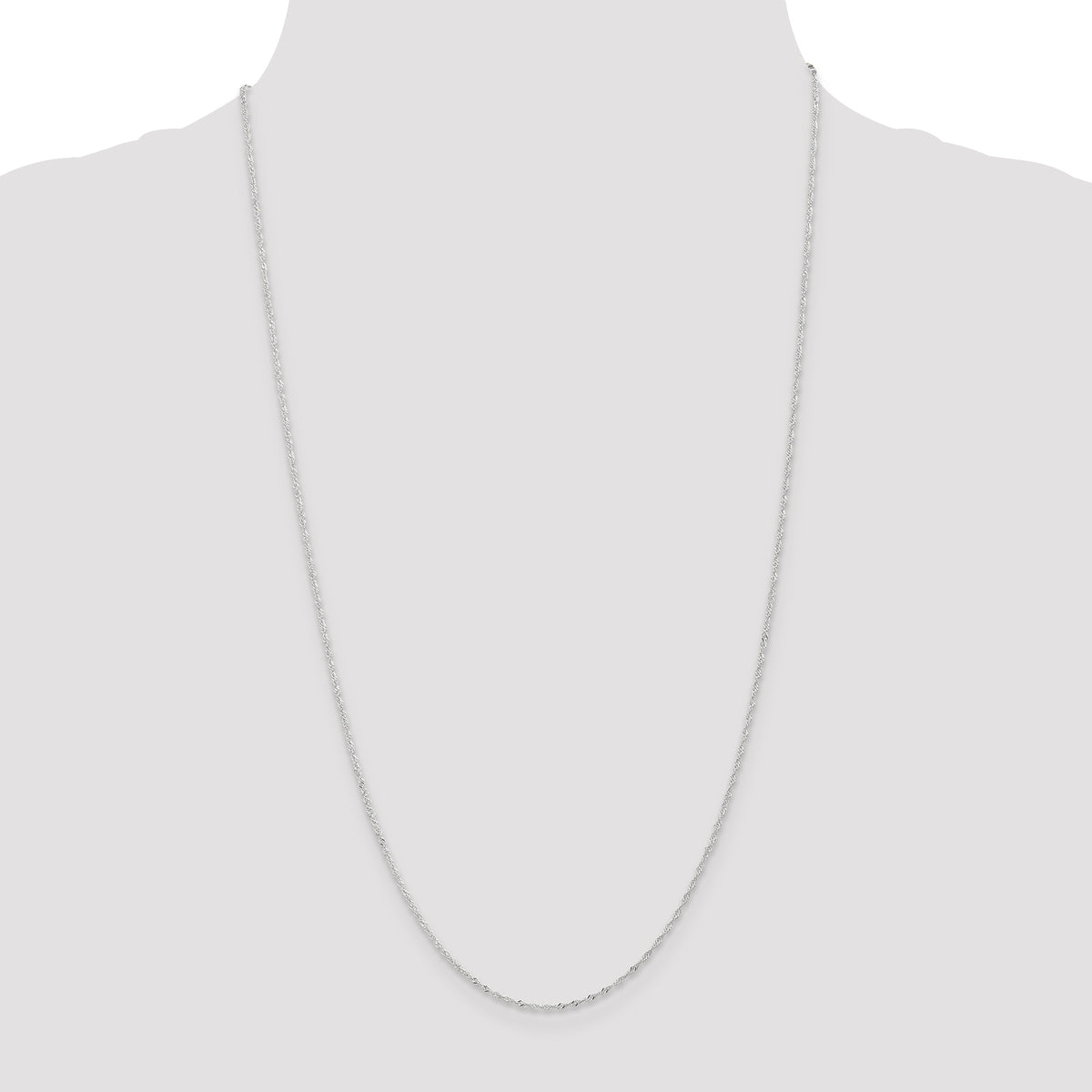 10K White Gold Ultra-thin Chain Necklace 18 Inches B72771