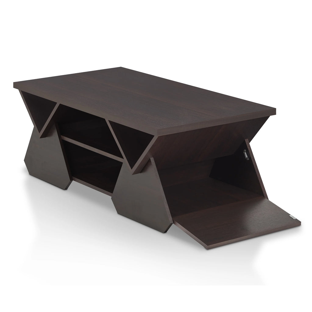 Espresso Wood Storage Coffee Table Q481