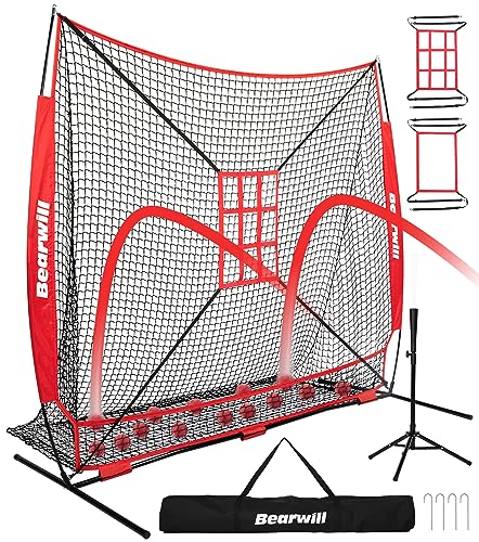 7x7ft Baseball Softball Pitching Net with Carry Bag G441