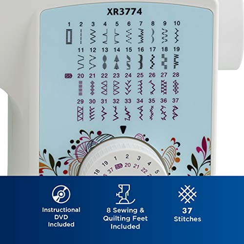 37 Built-in Stitches Sewing and Quilting Machine with Wide Table G393